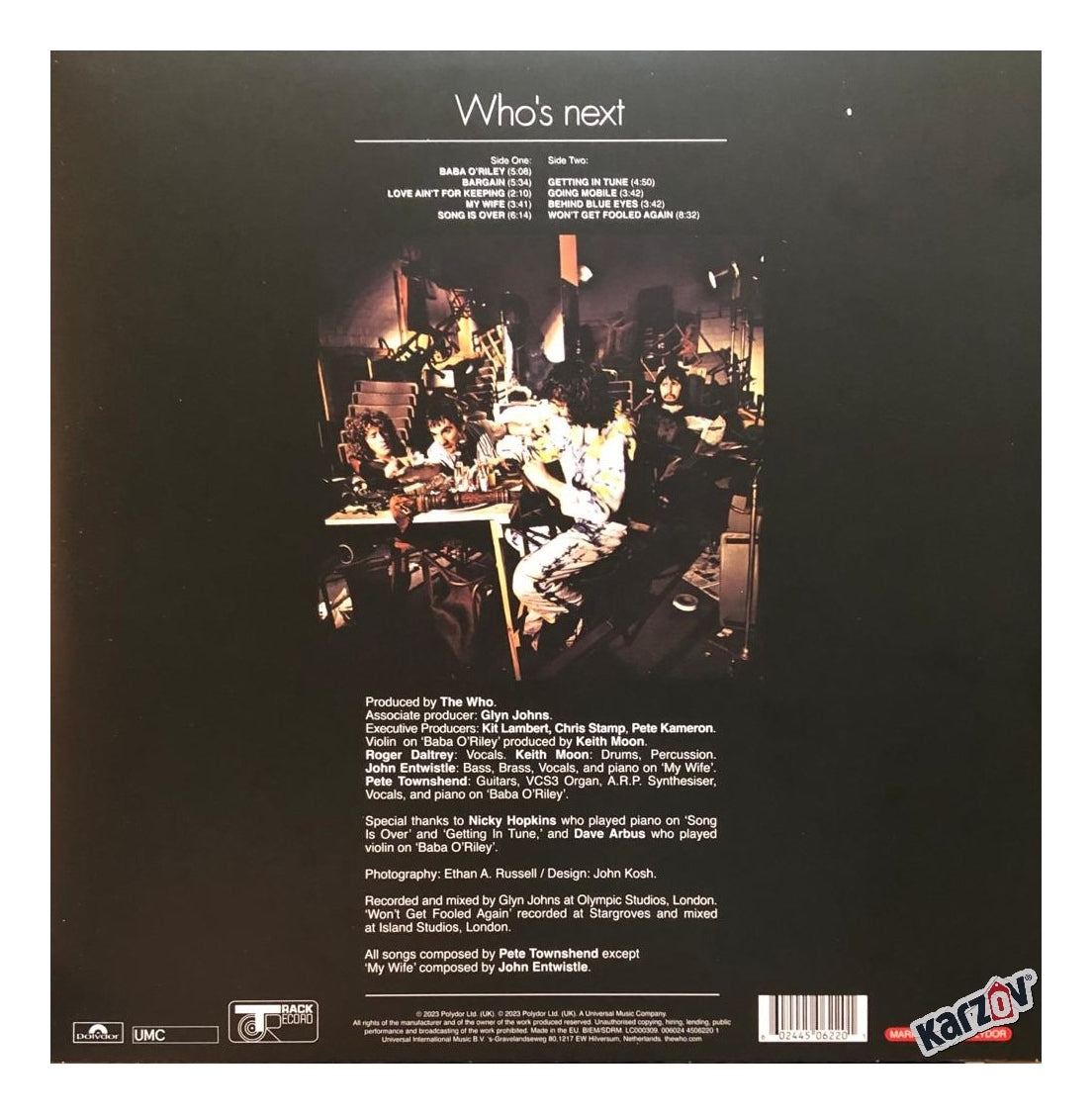 The Who Who's Next Remastered Sea Blue Clear Lp Vinyl
