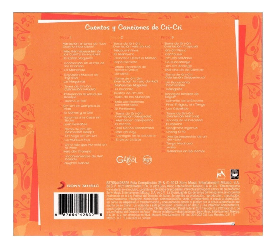 Cri-Cri Cuentos Y Canciones Vol. 2 / Boxset 3 Discos Cd
