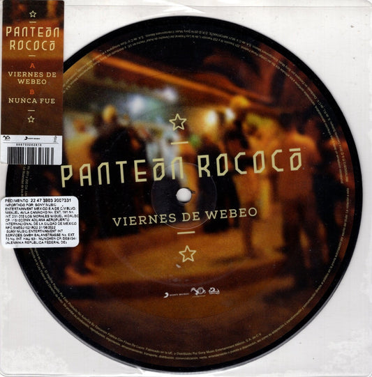 Panteon Rococo Viernes De Webeo Picture Lp Vinyl 7 Pulgadas