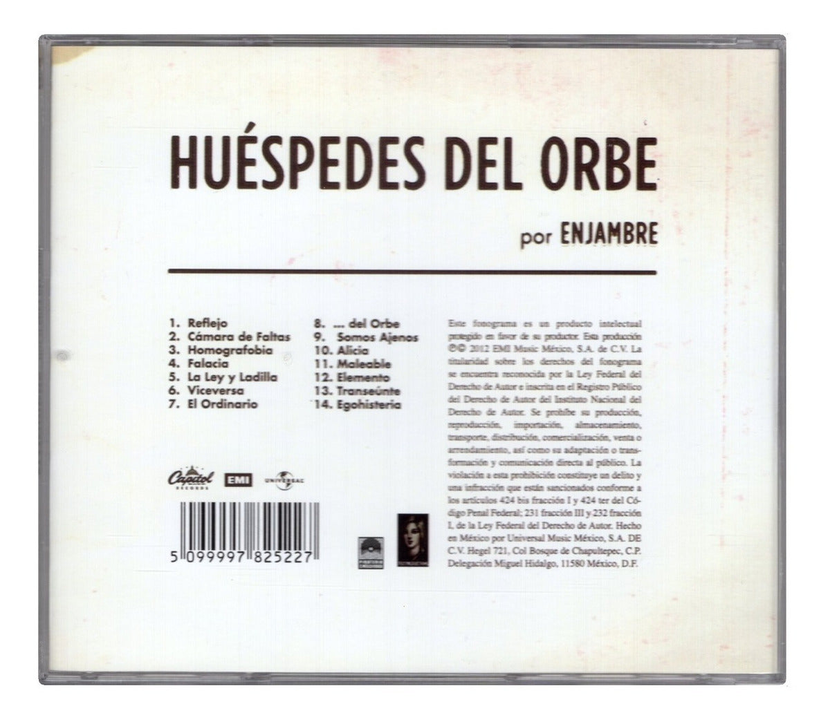 Enjambre Y Los Huéspedes Del Orbe Disco Cd
