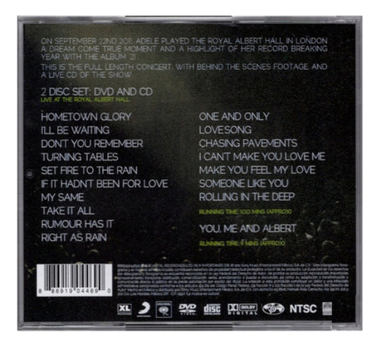 Adele Live At The Royal Albert Hall Disco Cd + Dvd