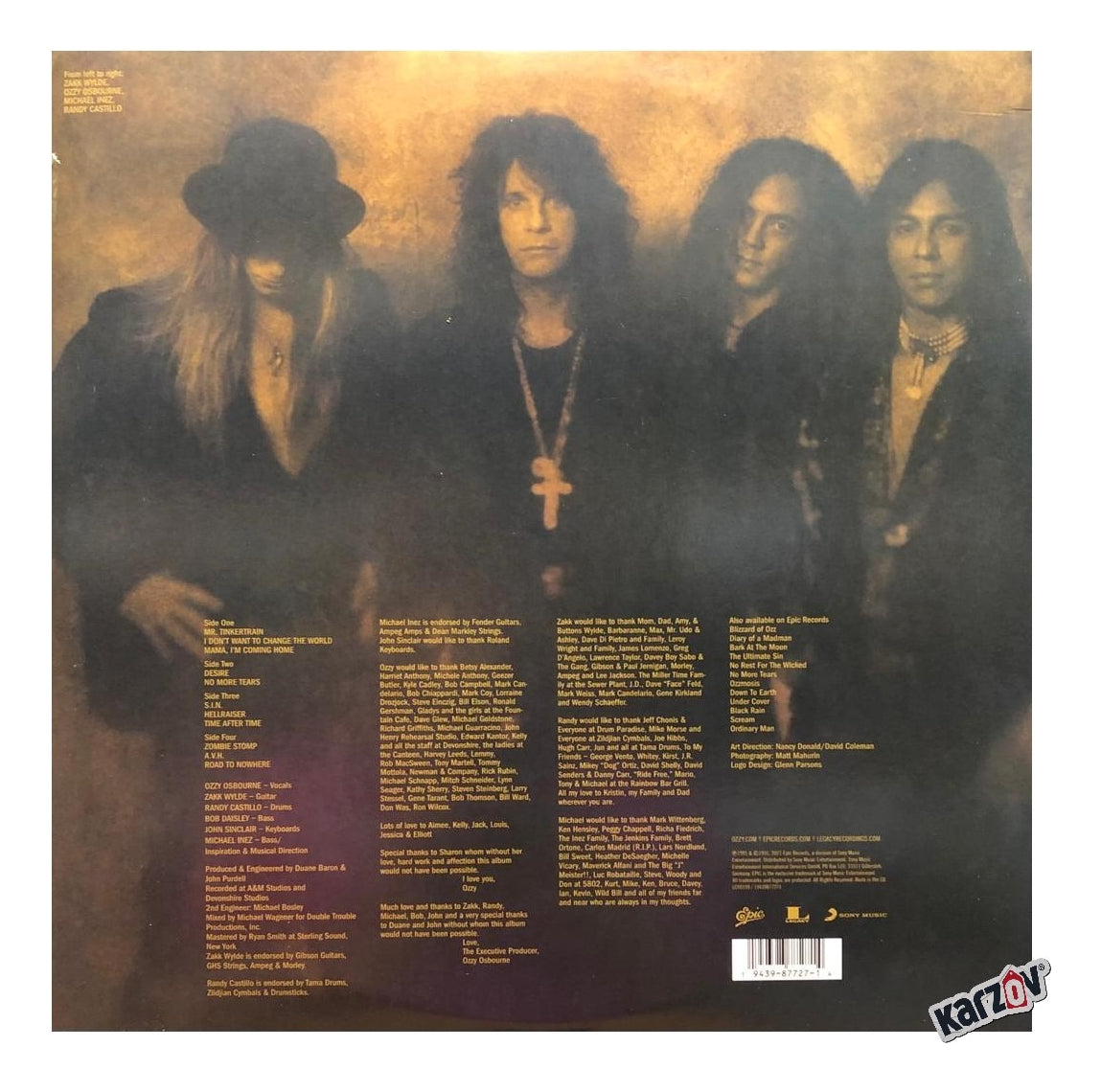Ozzy Osbourne No More Tears 2 Lp Vinyl