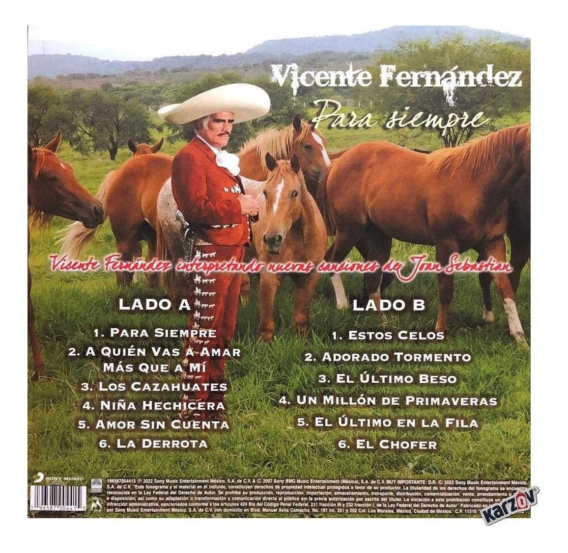 Vicente Fernandez Para Siempre Lp Vinyl