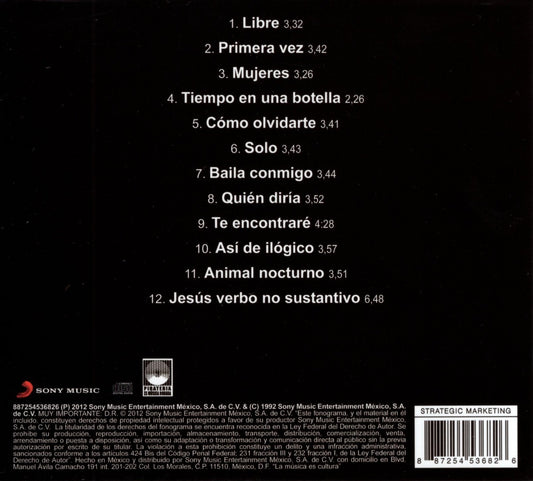 Ricardo Arjona - Animal Nocturno - Disco Cd (12 Canciones)