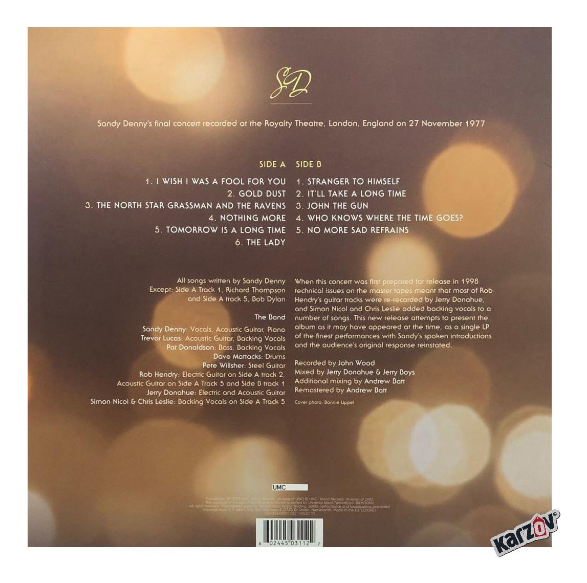 Sandy Denny Gold Dust Live At The Royalty Rsd Lp Vinyl