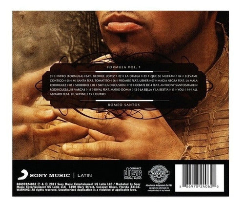 Romeo Santos Formula Volumen 1 Disco Cd