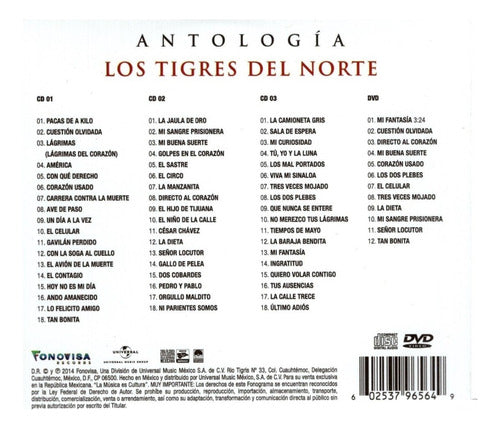 Los Tigres Del Norte Antologia Boxset 3 Discos Cd + Dvd