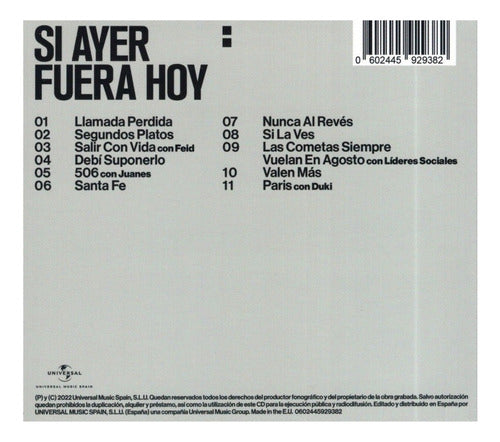 Morat Si Ayer Fuera Hoy Digipack Importado Disco Cd