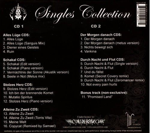Lacrimosa Singles Collection 2 Discos Cd