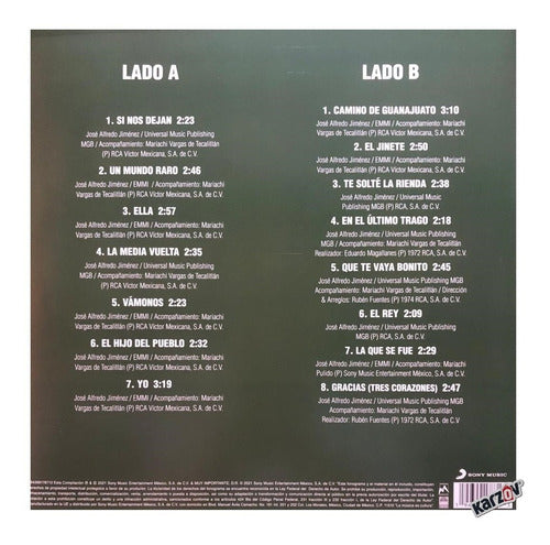 Jose Alfredo Jimenez Personalidad Lp Acetato Vinyl