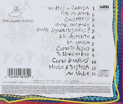 Mana ¿ Donde Jugaran Los Niños ? Disco Cd