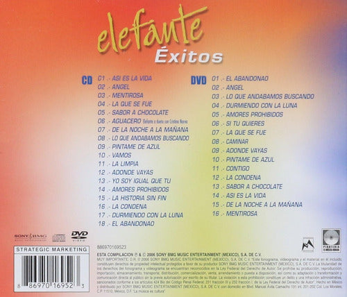 Elefante Exitos Incluye Concierto En Vivo 2 Discos Cd + Dvd
