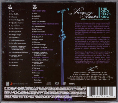 Romeo Santos The King Stays King 2 Discos Cd + Dvd