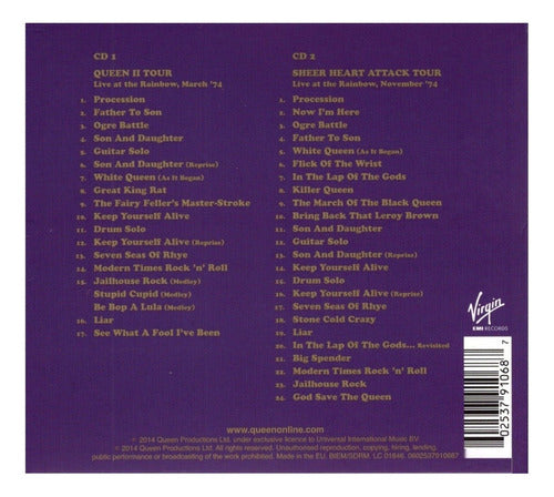 Queen Live At The Rainbow 74 Sold Out 2 Discos Cd