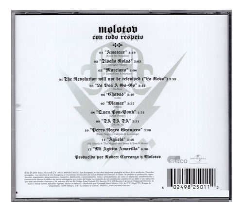 Molotov Con Todo Respeto Disco Cd