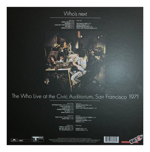 The Who Who's Next San Francisco 1971 Deluxe Box 4 Lp Vinyl