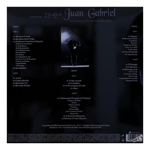 Juan Gabriel Celebrando 25 Años En Bellas Artes 3 Lp Vinyl