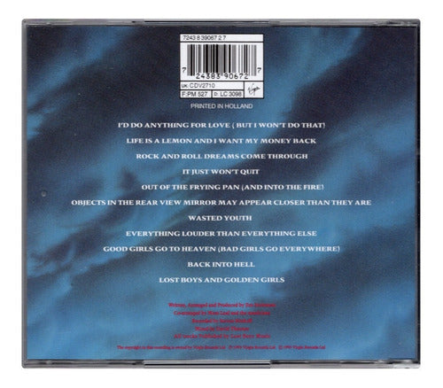 Meat Loaf Bat Out Of Hell Ii Back Into Hell Disco Cd