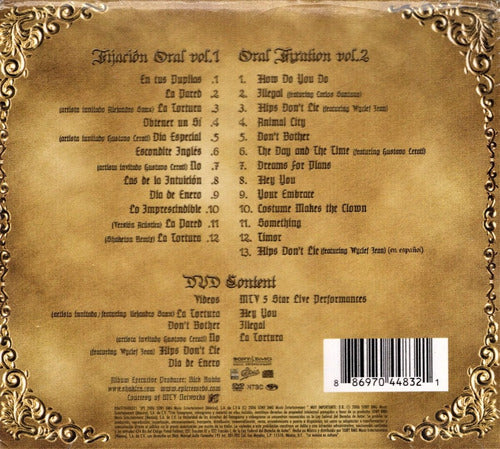 Shakira Fijacion Oral Vol 1 + Vol 2 Boxset 2 Discos Cd