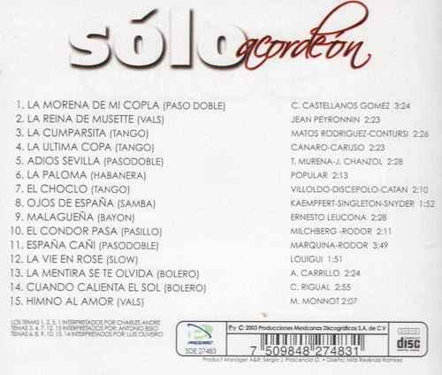 Solo Acordeon Disco Cd