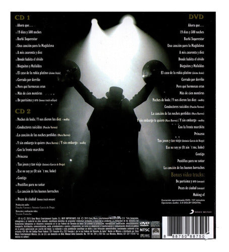 Joaquin Sabina 500 Noches Para Una Crisis Cd 2 Discos + Dvd