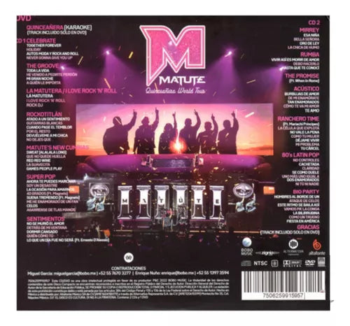 Matute Quinceañera World Tour 2 Discos Cd + Dvd