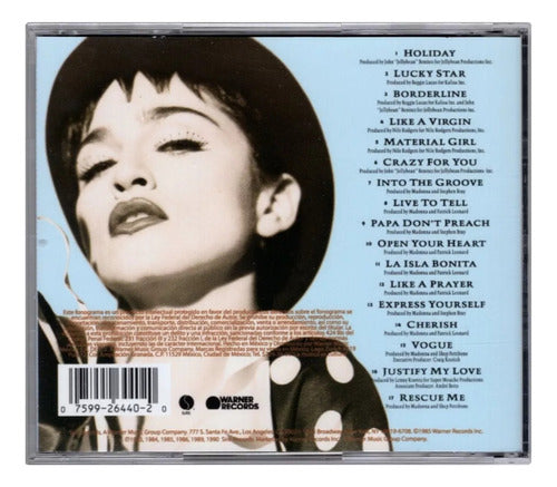 Madonna The Immaculate Collection Disco Cd