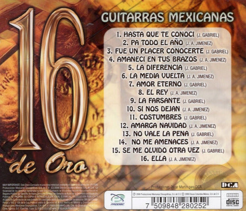 16 Oro Guitarras Mexicanas Disco Cd