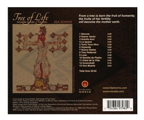 Lila Downs Tree Of Life Narada World Disco Cd