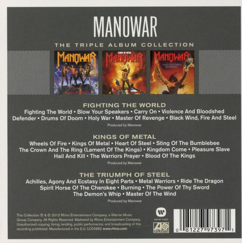 Manowar Triple Album Collection Box 3 Discos Cd
