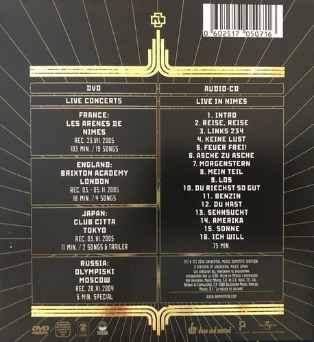 Rammstein Volkerball Digipack 2 Discos Cd + Dvd