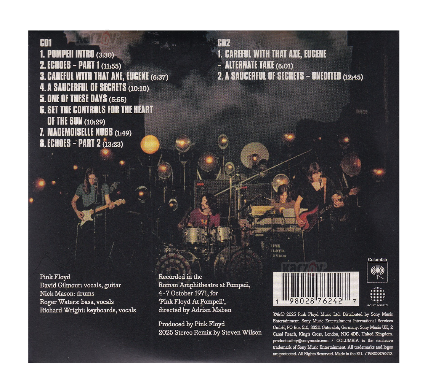 Pink Floyd At Pompeii Mcmlxxii Digipack Disco 2025 Cd