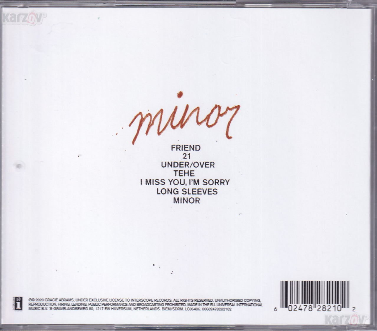 Gracie Abrams Minor 5th Anniversary Disco 2025 Cd