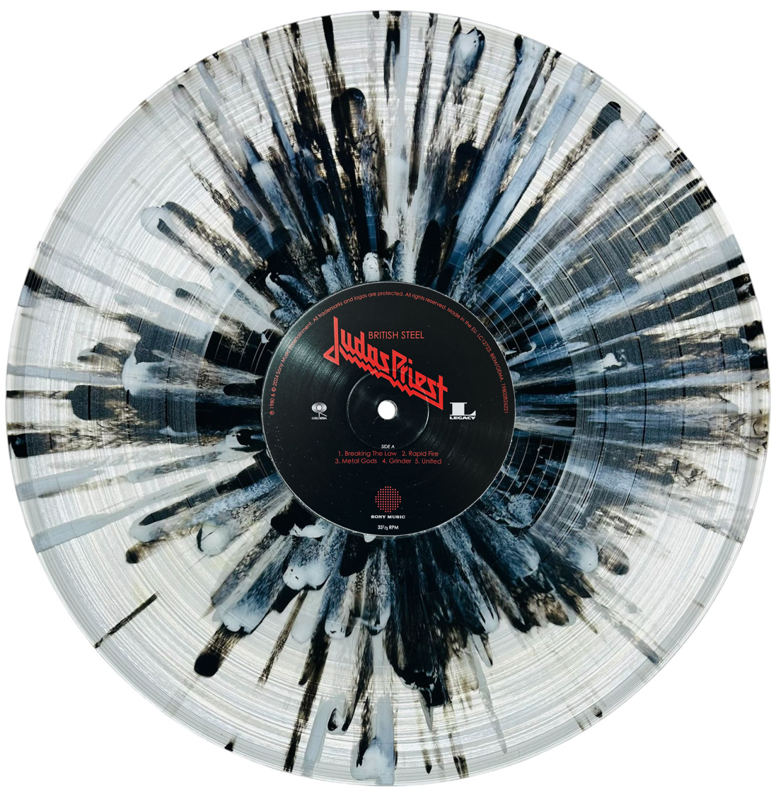 Judas Priest British Steel Splatter Black & White Lp Vinyl