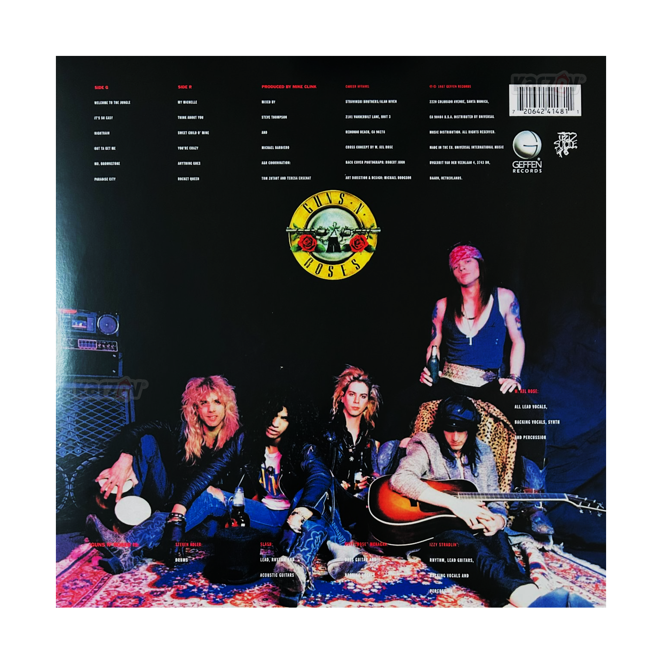 Guns N Roses Appetite For Destruction Red Translucent LP Vinyl