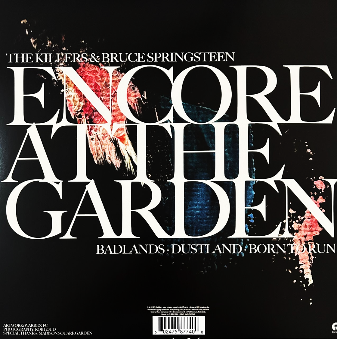 The Killers & Bruce Springsteen Encore At The Garden RSD 2025 Lp Vinyl