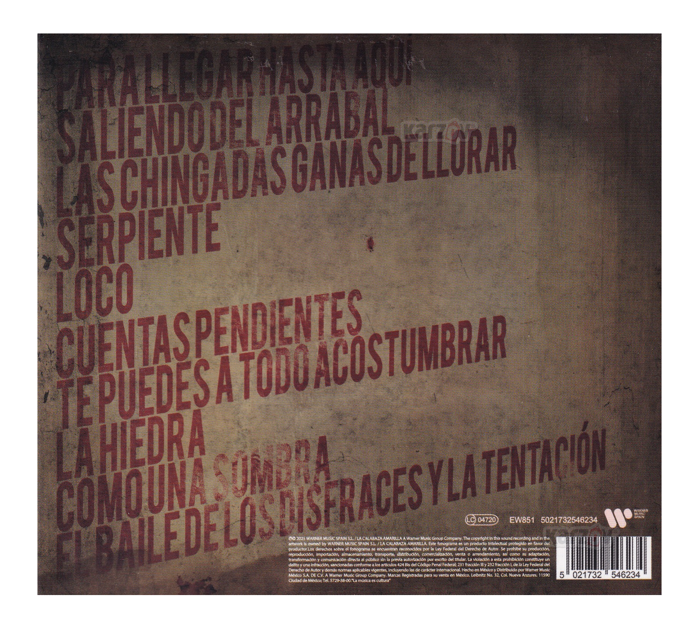 Enrique Bunbury Cuentas Pendientes Disco Cd