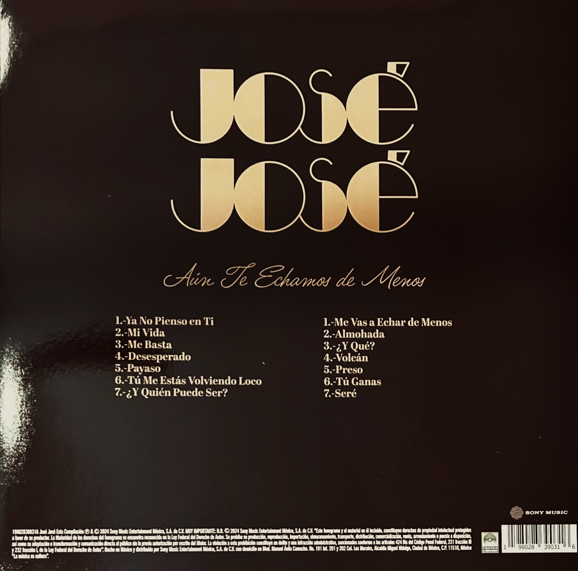 Jose Jose Aun Te Echamos De Menos Café Brown Lp Vinyl