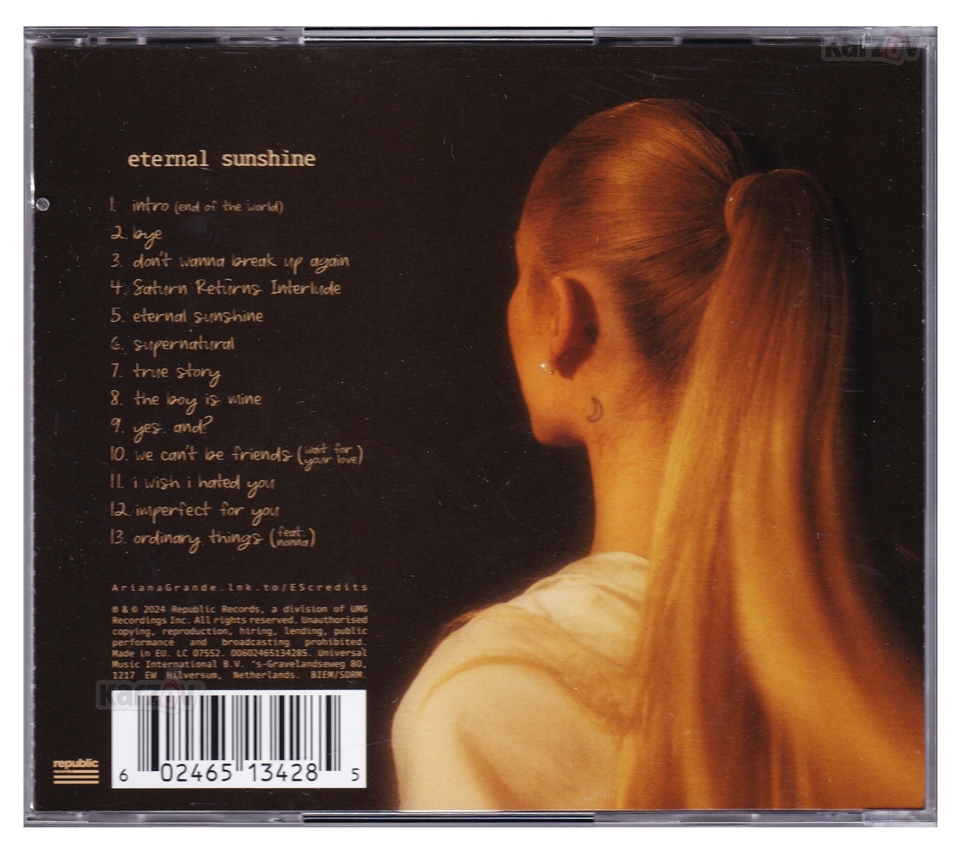 Ariana Grande Eternal Sunshine Exclusive Cover # 2 Disco Cd