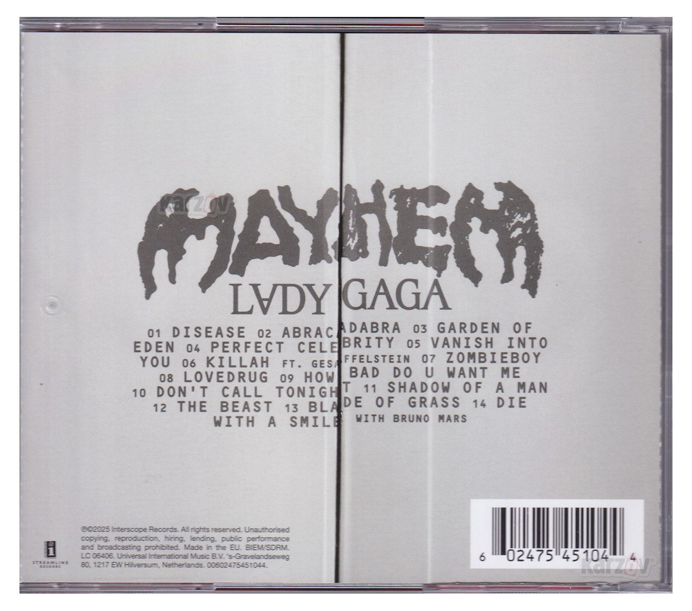 Lady Gaga Mayhem Disco 2025 Cd