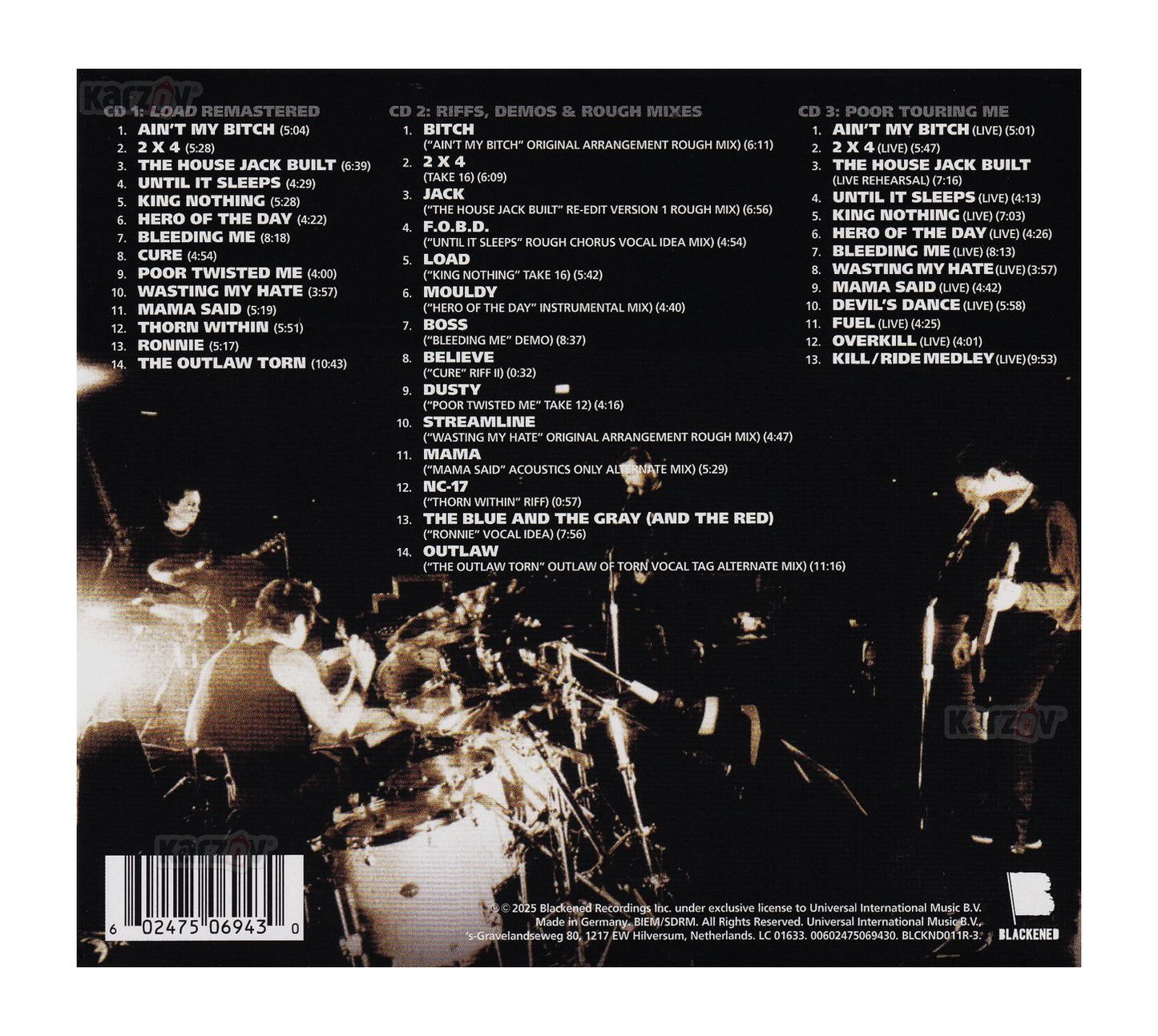 Metallica Load / Remastered Expanded Edition 2025 Disco 3 Cd