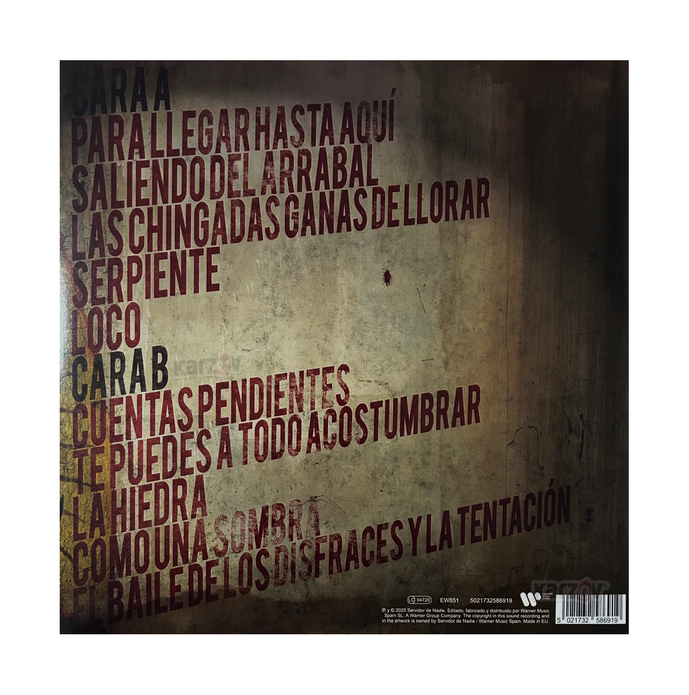 Enrique Bunbury Cuentas Pendientes Black Negro Lp Vinyl