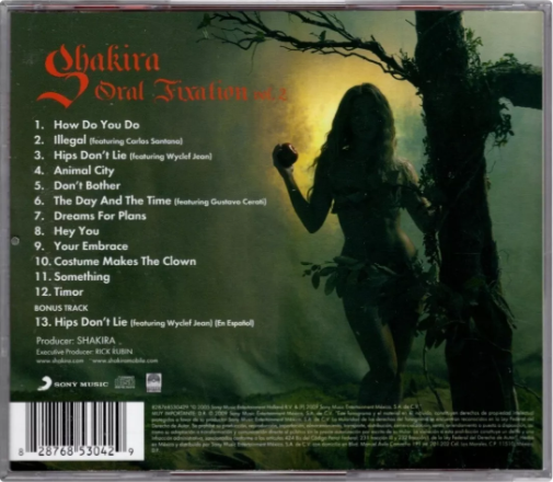 Shakira Fijación Oral Volumen 2 Discos Cd