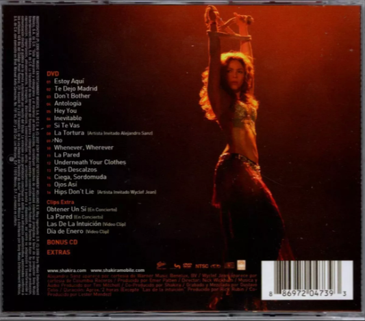 Shakira Tour Fijación Oral Disco Cd + Dvd