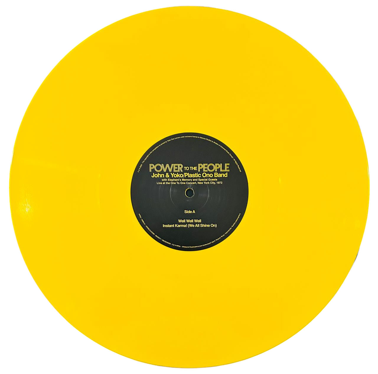 John Lennon & Yoko Plastic Ono Band Power To The People RSD 2025 Amarillo Yellow LP Vinyl
