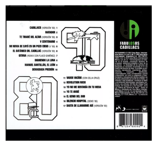 Los Fabulosos Cadillacs Vasos Vacios Disco Cd