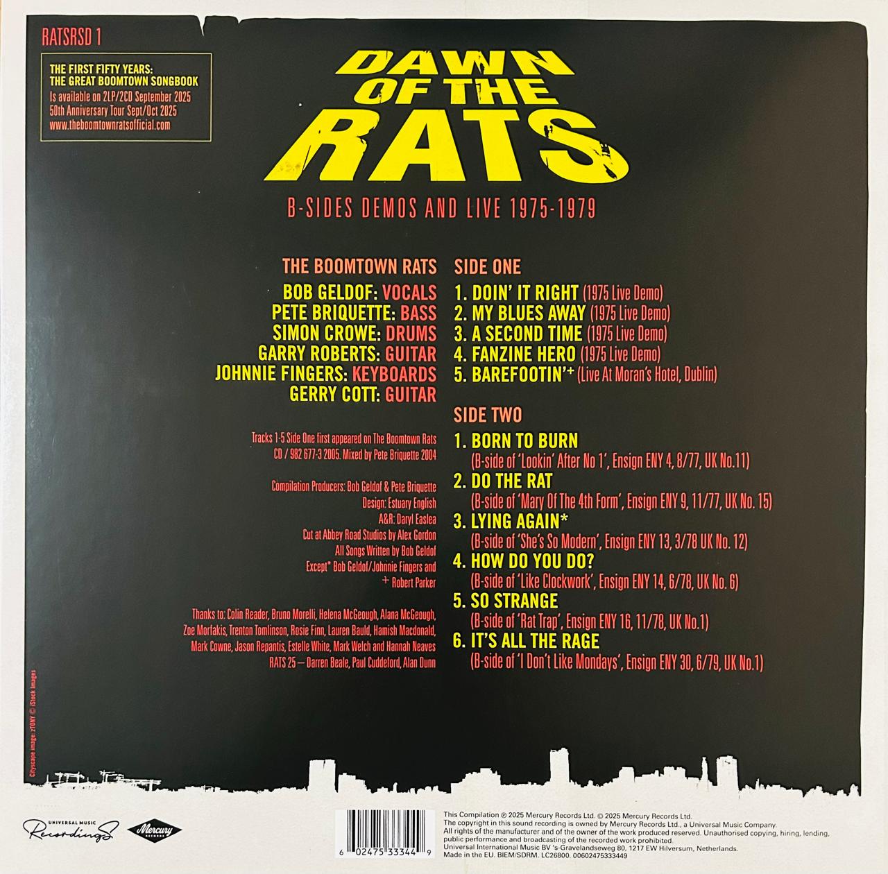The Boomtown Rats Dawn Of The Rats RSD 2025 Green Lp Vinyl