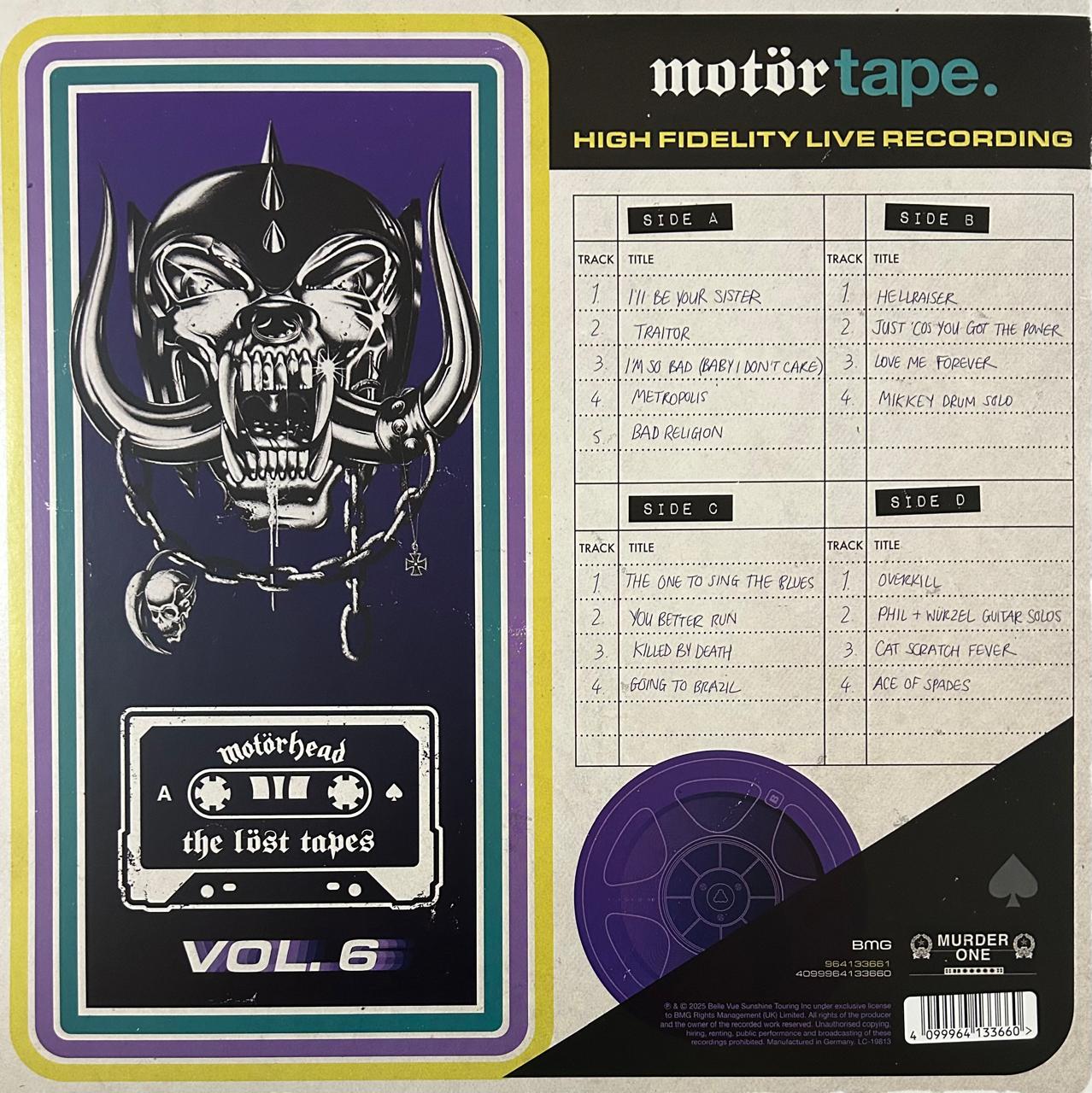 Motorhead The Lost Tapes Vol. 6 Live In Berlin 1992 RSD 2025 Morado Purple 2 LP Vinyl