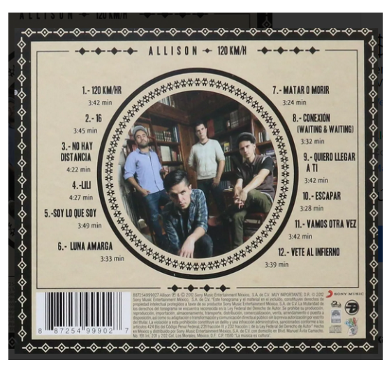 Allison 120 Km / H Disco Cd