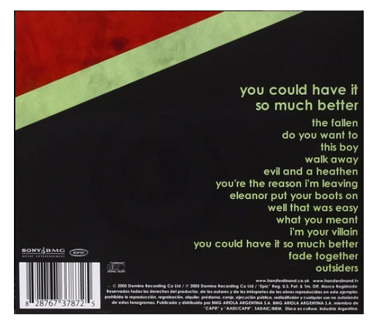 Franz Ferdinand You Could Have It So Much Better Disco Cd